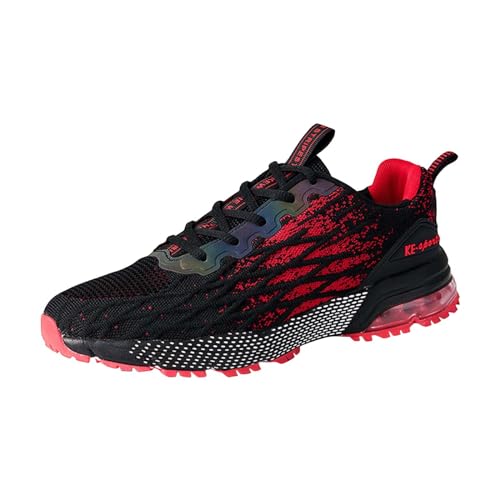 Generisch Herren Sneaker Mit Luftpolster Sportschuhe Herren Leicht Laufschuhe rutschfest Joggingschuhe Flache Sohle Walkingschuhe Bequem Turnschuhe Weit Schlupfschuhe Mit Schnürsenkel Halbschuhe von Generisch