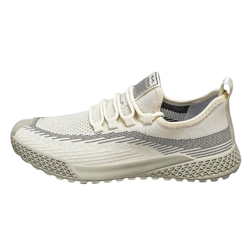 Generisch Herren Sneakers für Sport Bequeme Freizeitschuhe Profilierte Laufsohlen Atmungsaktive Materialien Robuste Wanderschuhe (Beige, 40) von Generisch