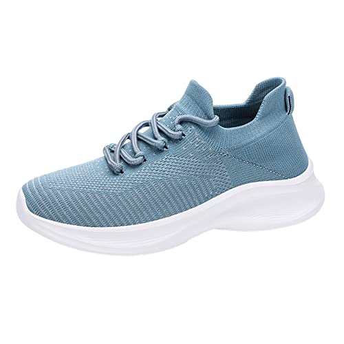 Generisch Herren-Sportschuhe, modisch, einfach und einfarbig, Muster, Mesh, atmungsaktiv, bequem und leicht, Freizeitschuhe Business Schuhe Herren Schwarz (Blue, 45) von Generisch