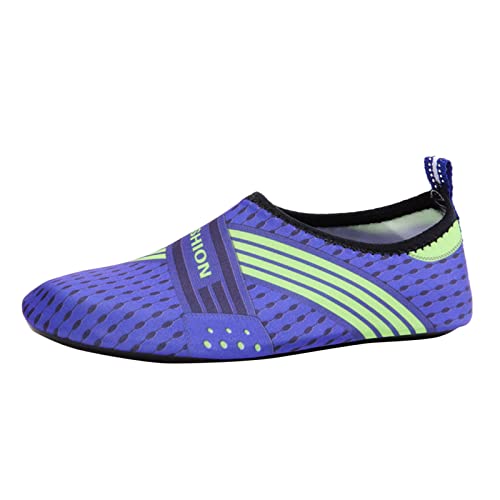 Generisch Herren Sportschuhe Outdoor Sportschuhe Strandschuhe Atmungsaktive Schnelltrocknende Schwimmschuhe Weiche und leichte Tauchschuhe Fahrschuhe Schuhe Herren Business Slipper (Blue, 44) von Generisch
