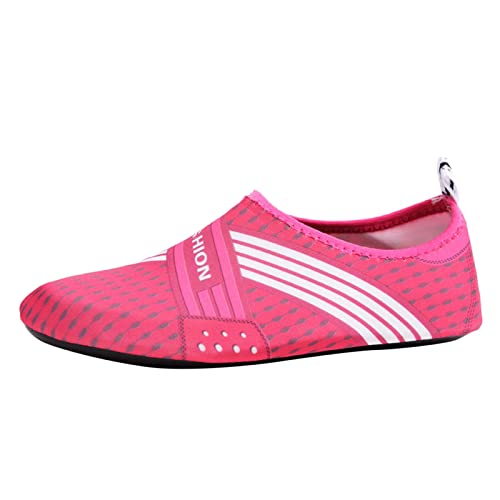 Generisch Herren Sportschuhe Outdoor Sportschuhe Strandschuhe Atmungsaktive Schnelltrocknende Schwimmschuhe Weiche und leichte Tauchschuhe Fahrschuhe Schuhe Herren Business Slipper (Hot Pink, 42) von Generisch