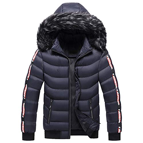Generisch Herren Steppjacke Futter Sherpa Winterjacke Übergang Männer Steppjacke Kunstfell Wintermantel Schwarz Glänzend Parka Outdoorjacke Winterparka Norway Winter von Generisch