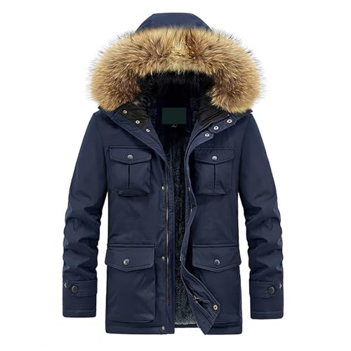 Generisch Herren Steppjacke Wasserdichte Pufferjacke Verstaubare Leichte Wasserdichte Kapuzenjacke Winterjacke mit Taschen Teddy Jacke Herren KäLte Im Norden von Generisch
