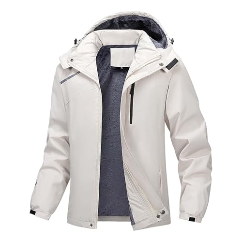 Generisch Herren Strickjacke Cardigan mit Reißverschluss Winter Fleece-gefüttert Warm Dicker Strickpullover Parka Herren Winter Lang Bikerjacke Herren Vintage windjacke herren leicht wasserdicht von Generisch