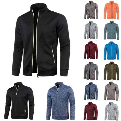 Generisch Herren Strickjacke Sweatjacke ohne Kapuze Leichte Jacke Langarm Übergangsjacke Dünne Sportjacke mit Reissverschluss und Taschen Trainingsjacke Softshelljacke Warmes Fleece Sweatshirt Generisch Herren Strickjacke Sweatjacke ohne Kapuze Leichte Jacke Langarm Übergangsjacke Dünne Sportjacke mit Reissverschluss und Taschen Trainingsjacke Softshelljacke Warmes Fleece Sweatshirt von Generisch
