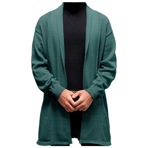 Generisch Herren Strickjacke Wolle 4XL Lang Ohne Kapuze Sweatjacke Strickfleecejacke Grau 3XL Pullover & Strickjacken Trachtenjacke Janker Strick Cardigan Grobstrick Baumwolle Weiße Strickjacke von Generisch