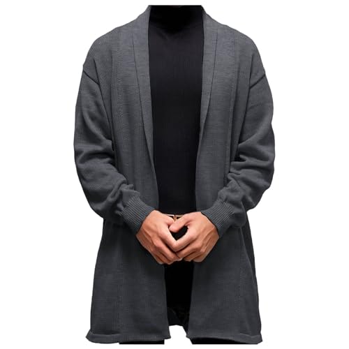 Generisch Herren Strickjacke Wolle 4XL Lang Ohne Kapuze Sweatjacke Strickfleecejacke Grau 3XL Pullover & Strickjacken Trachtenjacke Janker Strick Cardigan Grobstrick Baumwolle Weiße Strickjacke von Generisch