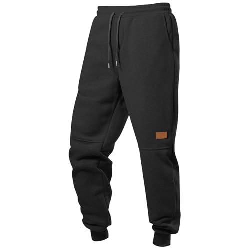 Generisch Herren Sweathose Baggy Cargohose Freizeithose Mit Aufdruck Jogger Pants Sport Soccer Lange Hose Jogginghose Baumwolle Trainingshose Herrenjogginghose Modern Sporthosen Für Männer Schwarz L von Generisch