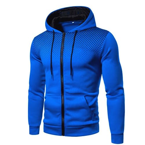 Generisch Herren Sweatjacke Hoodie Flag Zip Thru Mit Kapuze Fleece Cardigan Mit Reißverschluss Sport Casual Fitness Training Basic Sweatjacke Jogging Hoody Männer Streetwear von Generisch