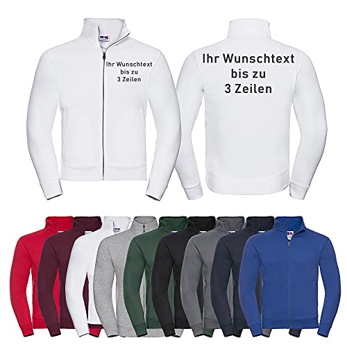 Generisch Herren-Sweatjacke individuell mit Wunschtext auf Brust+Rücken bestickt (Navy, 3XL) von Generisch