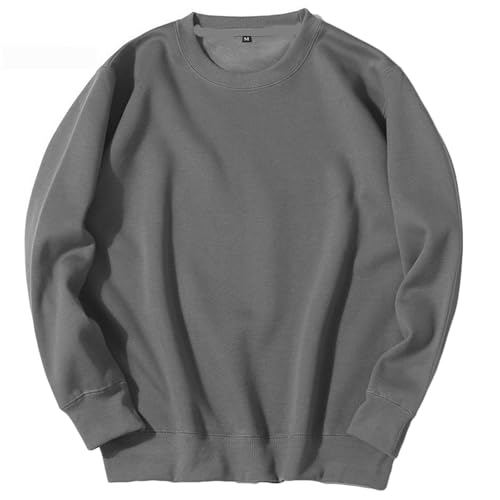 Generisch Herren Sweatshirt Ohne Kapuze Basic Pullover Herren Crewneck Sweatshirts Fleece Herbst Langarmshirts Kuscheliger Sport Oberteile Locker Shirt Outdoorshirts Sweat Basic Hoodie Für Freizeit von Generisch