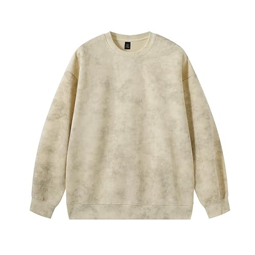 Generisch Herren Sweatshirt Sweat Crewneck, Pullover mit Breiten Rippbündchen in vielen Farben Sweatshirt Jacke Herren Sweater Weiß Herren Sweatshirt Herren Mit Reissverschluss von Generisch
