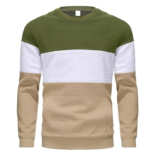 Generisch Herren Sweatshirt ohne Kapuze Sweat Pullover Vintage Buchstaben Drucken Basic Lässige Sport Training T-Shirt für Männer Pullover & Strickjacken FüR Herren Rollkragen Herren von Generisch