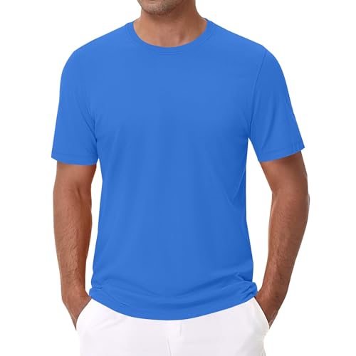 Generisch Herren T-Shirt Basic mit Rundhals einfarbig Slim Fit T-Shirts FüR Herren Weiß Slim Fit Mode Vielseitig Generisch Herren T-Shirt Basic mit Rundhals einfarbig Slim Fit T-Shirts FüR Herren Weiß Slim Fit Mode Vielseitig von Generisch