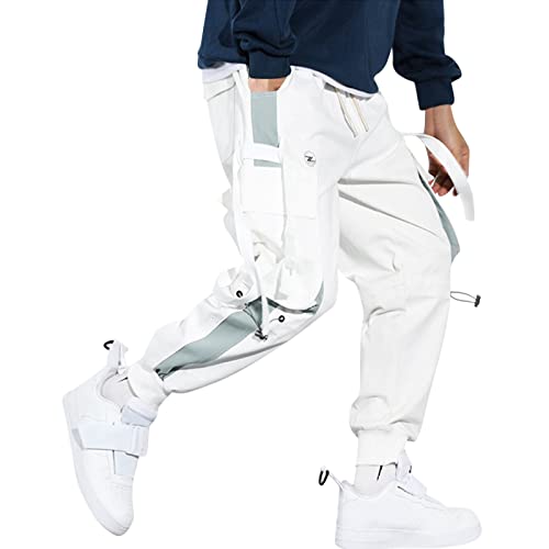 Generisch Herren Techwear Hosen Hip Hop Jogger Cargo Pants Baggy Streetwear Punk Hose Haremshose Cargo Hose Arbeitshose Kinder Stoffhose Herren Sommer Baggy Hosen von Generisch