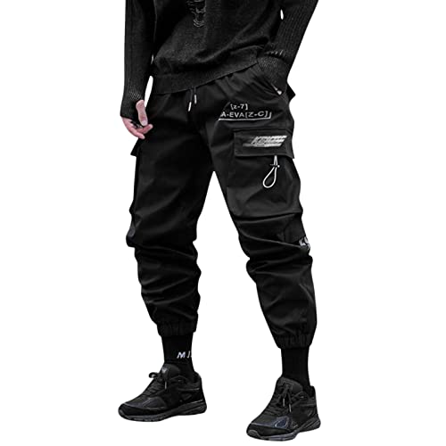 Generisch Herren Techwear Hosen Hip Hop Jogger Cargo Pants Baggy Streetwear Punk Hose Jogging-Hose Outdoor Hosen FüR Herren Motorrad Hosen Herren Cargo Hose Herren Arbeitshosen Herren von Generisch