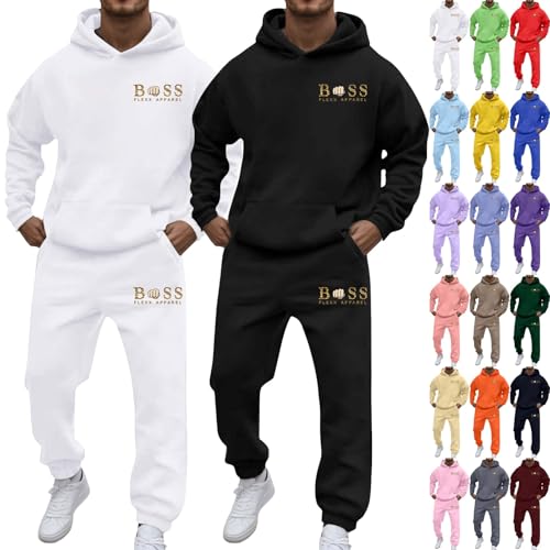 Generisch Herren Trainingsanzug 2 Teilig Set Hoodie Und Jogginghose Sportlich Tracksuit Freizeitanzug Autumn Winter Warm Sportanzug Oversized Hausanzug Luftige Lockere Sweatsuit Sets von Generisch