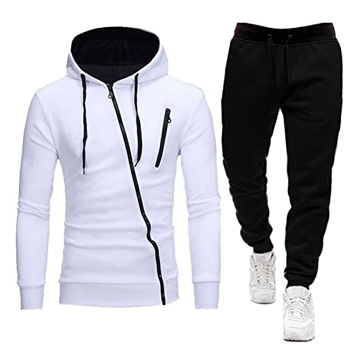 Generisch Herren Trainingsanzug Jogginganzug 2-Teilig Sweatshirt Hose Sweatjacke und Jogginghose Sportanzug Kapuzenpullover Traininghose Set Jungen Jogging Anzug Gym Fitness Sportbekleidung von Generisch