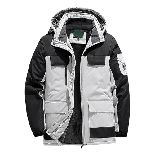 Generisch Herren Übergröße Wintermantel Skijacke Warme Wolljacke Outdoor Wanderanzug 5XL 9XL Winterjacken (White, 7XL) von Generisch