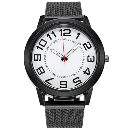 Generisch Herren Uhr Männer Analog Quarz Stilvolle minimalistische Armbanduhr für Männer und Frauen. Elegantes Design, perfekt für jeden Anlass (White, 24cm) von Generisch