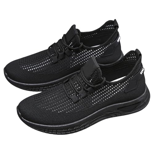 Generisch Herren Wanderschuhe Sneaker,Mesh Bequeme Workout Schuhe Herren Weit,Einfarbige rutschfeste Plateau,Atmungsaktive Laufschuhe,Gym Fitness Sportschuhe,Freizeitschuhe von Generisch