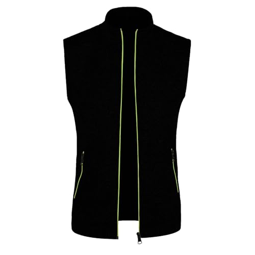 Generisch Herren Weste Fleece & Fütterung Winter Frühling Strickjacke Ärmellose Fleecejacke Stehkragen Strickweste Übergangswesten Mit Durchgehendem Reißverschluss Baumwolle Freizeitweste von Generisch