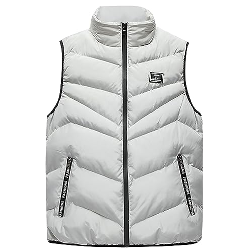 Generisch Herren Weste Outdoor, Warme Mit Reißverschluss Taschen Arbeitsweste Trachten Gilet Outdoor Westen Schwarz Daunen Monkler Sommer Leicht Für Sport Leichte Männer (S, Gray) von Generisch