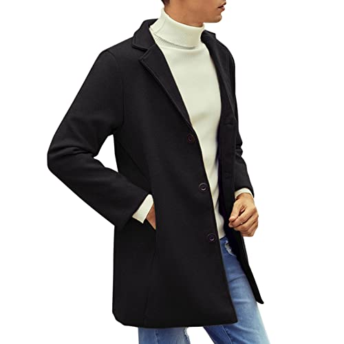 Generisch Herren Winterjacke lang seemannsjacke Herren Winterjacke Herren elegant Peacoat Herren Winter Coat Men PEA Coat Herren Herren Kurzmantel Winter Deal or no Deal Mantel Herren grau von Generisch
