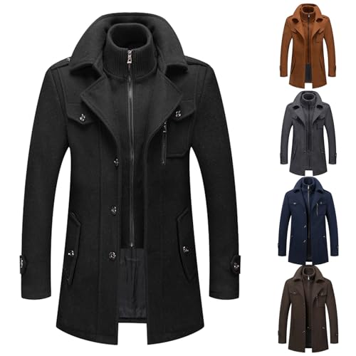 Generisch Herren Wintermantel, Slim Fit Zweiteiliger Mantel für Business und Freizeit, Wollmantel mit Stehkragen Peacoat und Warmer Integrierter Innenjacke Generisch Herren Wintermantel, Slim Fit Zweiteiliger Mantel für Business und Freizeit, Wollmantel mit Stehkragen Peacoat und Warmer Integrierter Innenjacke von Generisch