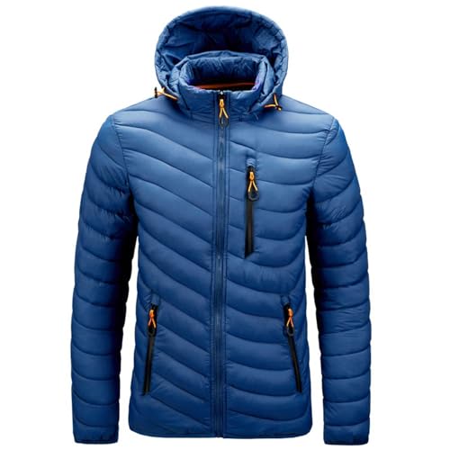 Generisch Herren Winterparka Parka Winterjacke mit Teddyfell-Kapuze Kordelzüge Baumwolle Regular Fit Steppjacke in Daunenjacken-Optik Winter Arbeitsjacke Herren Wintermantel Herren Grau von Generisch