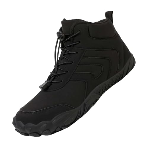 Generisch Herren Winterstiefel Warm, Barfuß Stiefel Herren rutschfeste Schneestiefel Schneeschuhe Retro Wanderschuhe Schnürstiefel Casual Running Bootsschuhe Weit Winterboots Trekking Winterschuhe von Generisch