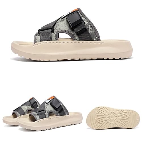 Generisch Herren Wort Strandsandalen Männer tragen rutschfeste Pantoffeln Sport Freizeit kühle Pantoffeln (Grün,44) von Generisch