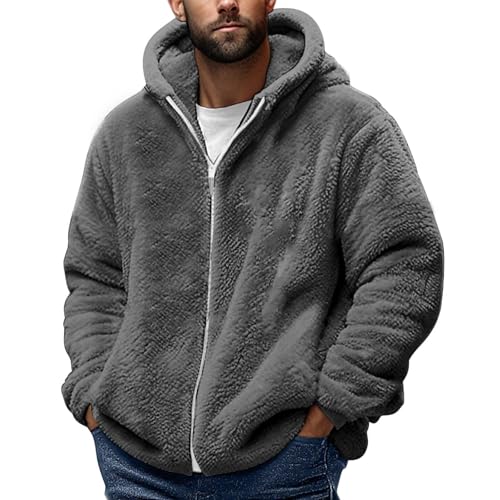 Generisch Herren Zip Hoodie mit Fleece Futter Winter Kapuzenjacke Teddy Innenfutter Strickjacke Sweatjacke Reißverschluss Pullover Warm für Outdoor dunkelgrau XL Generisch Herren Zip Hoodie mit Fleece Futter Winter Kapuzenjacke Teddy Innenfutter Strickjacke Sweatjacke Reißverschluss Pullover Warm für Outdoor dunkelgrau XL von Generisch