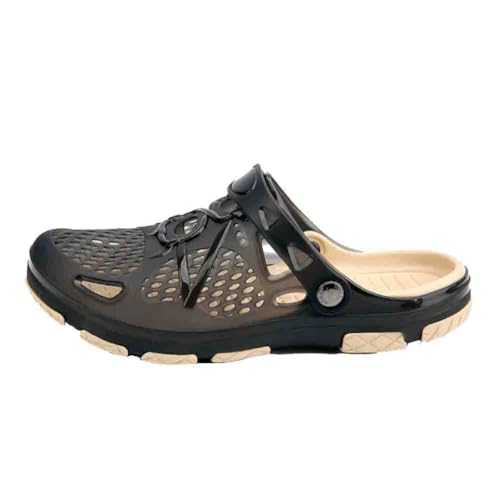 Generisch Herren hohle Zehen Sandalen mit Anti Rutsch verschleißfeste Anti Rutsch große Größe atmungsaktive Dual Zweck Sandalen (schwarz,42) von Generisch