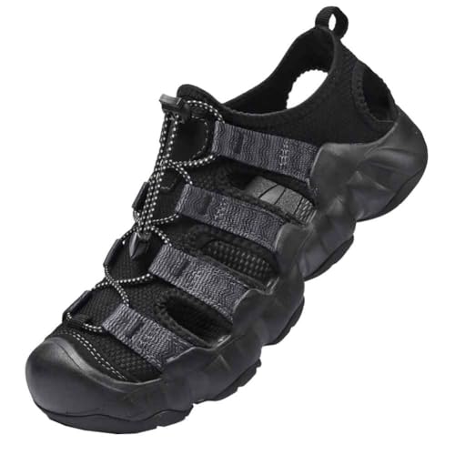 Generisch Herren s Sandalen mit weichen Sohlen Anti Rutsch Strandschuhe im Freien Wasser watten Paar Schuhe Sommer Frauen s vielseitige Sandalen (schwarz,40.5) von Generisch