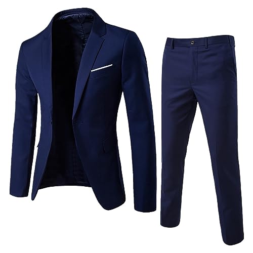 Generisch Herrenanzug 3-Teilig Stretch Business Anzug Regular Fit EIN Knopf Smoking Jacke Weste Hosen Übergröße Suits Anzug 3 Teiler Komplett Set Modernes Outfit Hochzeit Kostüm Blazer von Generisch