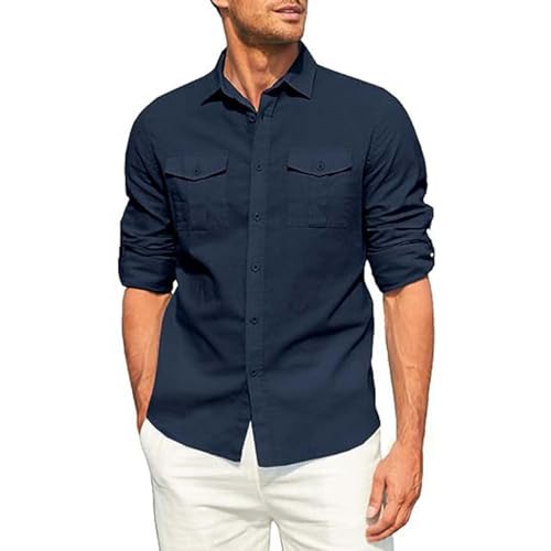 Generisch Herrenhemden Langarm Mit 2 Brusttaschen, Freizeithemd Baumwolle Herren Langarm, Cargohemd Leichtgewichts Arbeitshemd Schnelltrocknend Langarmhemd Einfarbig Hemden Casual Stehkragenhemd Generisch Herrenhemden Langarm Mit 2 Brusttaschen, Freizeithemd Baumwolle Herren Langarm, Cargohemd Leichtgewichts Arbeitshemd Schnelltrocknend Langarmhemd Einfarbig Hemden Casual Stehkragenhemd von Generisch