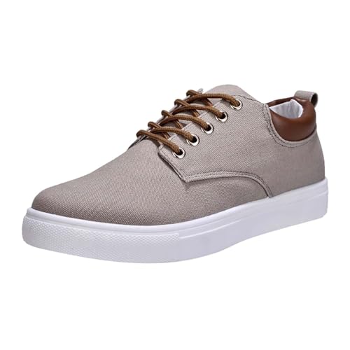 Generisch Herrenschuhe Canvas Wanderschuhe Schnürschuhe Mode Freizeitschuhe Outdoor Schuhe Herren 47 Wasserdicht (Grey, 40) von Generisch