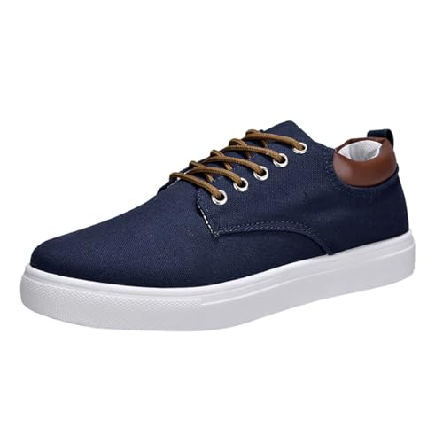 Generisch Herrenschuhe Canvas Wanderschuhe Schnürschuhe Mode Freizeitschuhe Schuhe Herren Stiefeletten Schwarz (Blue, 41) von Generisch