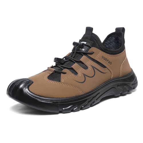 Generisch Herrenschuhe Kordelzug Freizeitschuhe Wanderschuhe gepolstertes Modell Camouflage Herren Sneaker (Khaki, 39) von Generisch