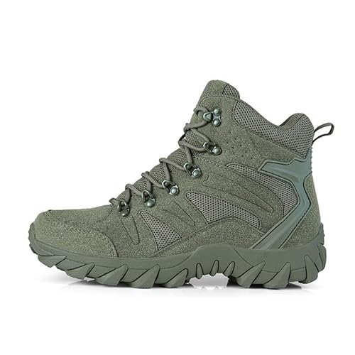 Generisch Herrenschuhe Kriegsstiefel Arbeitsschutzschuhe Outdoor Camping Wüste Stiefel (Armee Grün,40) von Generisch