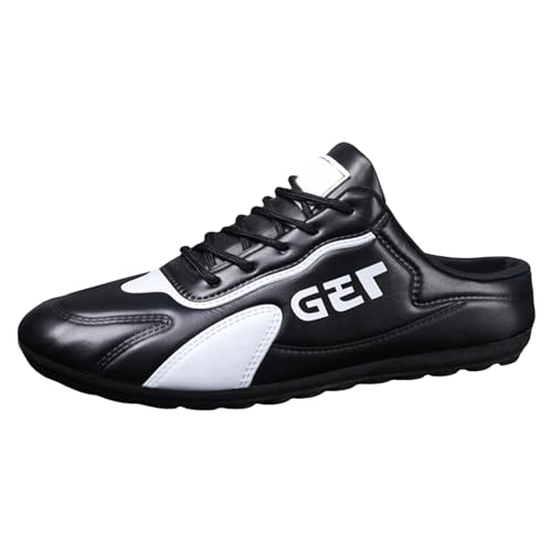Generisch Herrenschuhe Lazy Slip Ons halbe Hausschuhe Außenhandel Herren Freizeitschuhe Peu Herren Schuhe (Black, 42) von Generisch