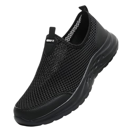 Generisch Herrenschuhe Mesh Atmungsaktive Wanderschuhe Bequeme Wanderschuhe Outdoor Reiseschuhe Mode Lässige Sportschuhe Walking Schuhe Herren Schwarz (Black, 44) von Generisch