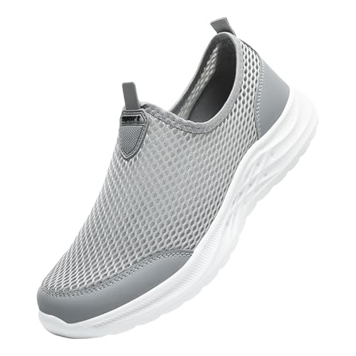 Generisch Herrenschuhe Mesh Atmungsaktive Wanderschuhe Bequeme Wanderschuhe Outdoor Reiseschuhe Mode Lässige Sportschuhe Walking Schuhe Herren Schwarz (Light Gray, 39) von Generisch