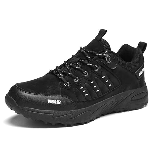 Generisch Herrenschuhe Niedrige Rutschschutz Langlaufschuhe Große Outdoor Wanderschuhe Laufschuhe aus Leder (schwarz,42) von Generisch
