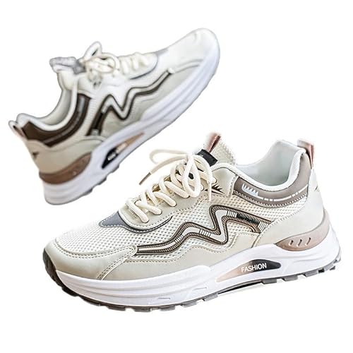 Generisch Herrenschuhe Sommer atmungsaktive Sandalen Trend Paar Teenager Hollow Mesh Schuhe Freizeit weiche Sohle rutschfeste Laufschuhe (Beige,43) von Generisch