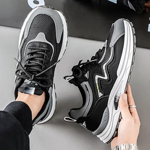 Generisch Herrenschuhe Sommer atmungsaktive Sandalen Trend Paar Teenager Hollow Mesh Schuhe Freizeit weiche Sohle rutschfeste Laufschuhe (schwarz,40) von Generisch