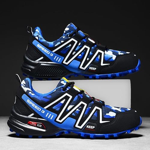 Generisch Herrenschuhe Wanderschuhe Leichtgewicht Rutschschutz Wanderschuhe Outdoor Sneakers (9-6 Blau,44) von Generisch