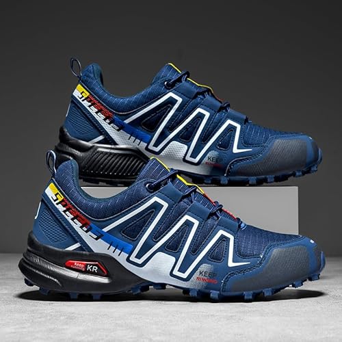 Generisch Herrenschuhe Wanderschuhe Leichtgewicht Rutschschutz Wanderschuhe Outdoor Sneakers (9-7 Dunkelblau,46) von Generisch