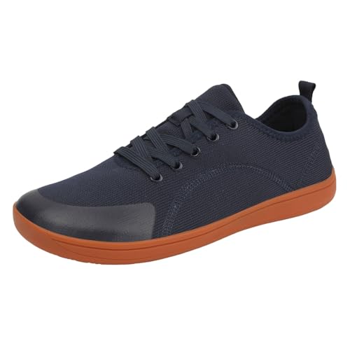 Generisch Herrenschuhe breite Kopf Outdoor Barfuß Freizeitschuhe atmungsaktiv Bequeme Sportschuhe Herren 45 Schuhe (Dark Blue, 39) von Generisch